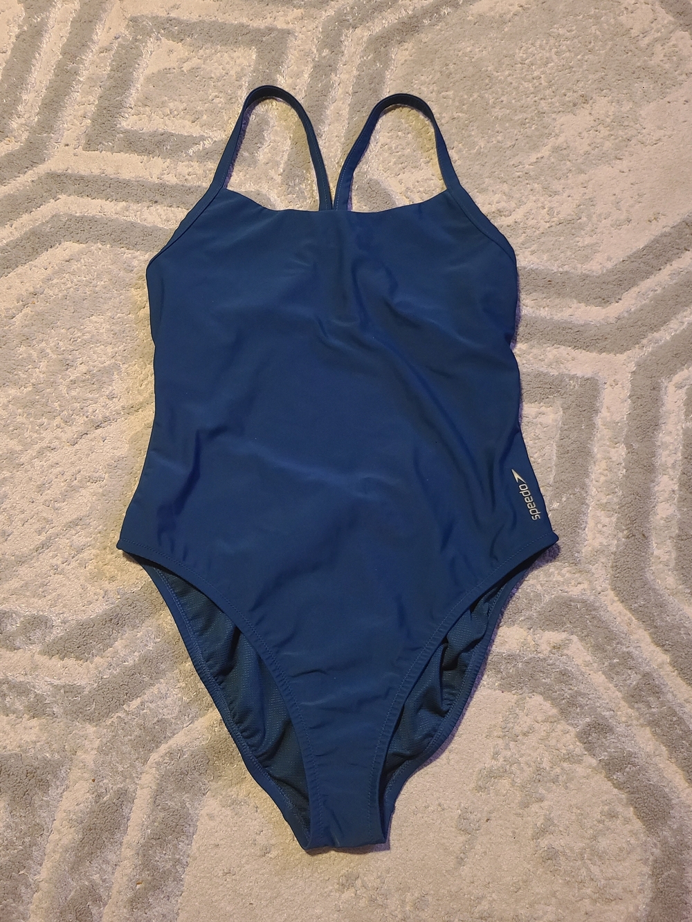 Speedo Solid Dark Blue One-Piece Swimsuit Womens Size Medium